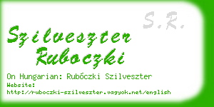 szilveszter ruboczki business card